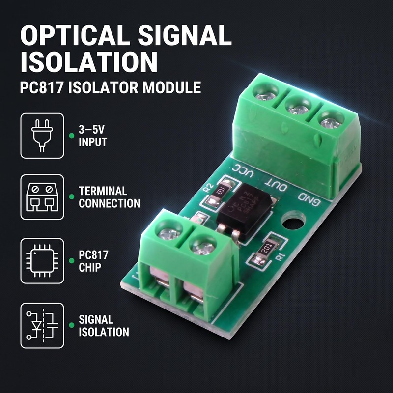 1Pc Green 1-Channel PC817 Optocoupler Isolation Module Optoelectronic Isolator Signal