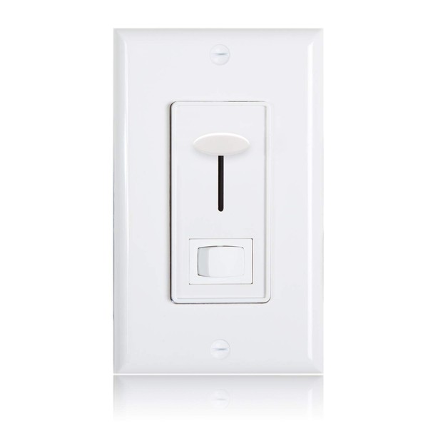 Maxxima Low Voltage 0-10V Slide Dimmer Switch, Wall Plate Included