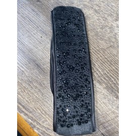 Claire’s Claire Black  soft plush rhinestone wrap spa head wrap headband