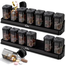 Travel Pill Organizer Case for Bags, Weekly Routines, and Compact Travel Storage - Mossime Large Weekly