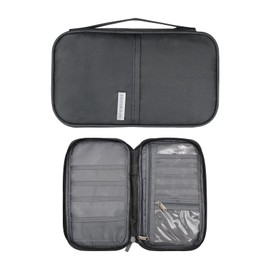 Funincrea Passport Holder, Waterproof Oxford Travel Wallet Passport Wallet for Women and Men, Multifunctional Travel Document Organizer with Zipper for Passport, Credit Card, Plane Ticket (black)