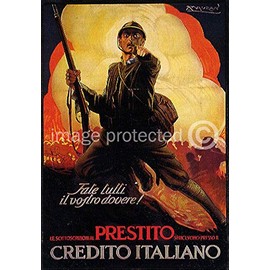 AGS - Fale Tutti il vostro dovere! (Do Your Duty!) Vintage Italian World War One WW1 WWI Military Propaganda Poster - 24x36