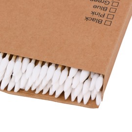 Natural Bamboo Cotton Swabs, Eco-Friendly & Biodegradable – Comfortable and Soft,Two Tip Buds –2 Different Cotton Buds–Bamboo Cotton Swabs for Ears Cleaning and Makeup- Zero Plastic (1 Pack of 100)