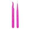 2PCS Eyelash Extension Lash Tweezer Sets, Double - Ended Lash