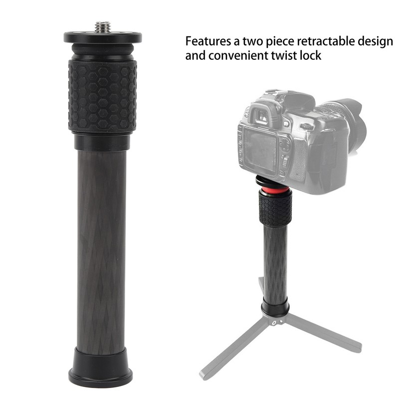Tripod Extension Pole 2 Section Telescopic Carbon Fiber Tripod Extension