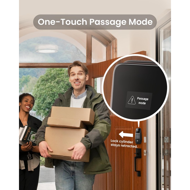 DESLOC C100 Keyless Entry Door Lock with Handle Set &Display,