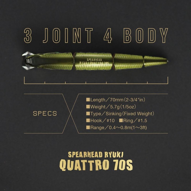 DUO Jointed Swimbait Lure SPEARHEAD RYUKI QUATTRO 70S