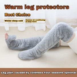 OOGKA Snuggs Cozy Socks - Snuggle Paws Thigh High Socks,Furry Long Leg Warmers Winter Home Sleeping Socks (Brown, One Size)