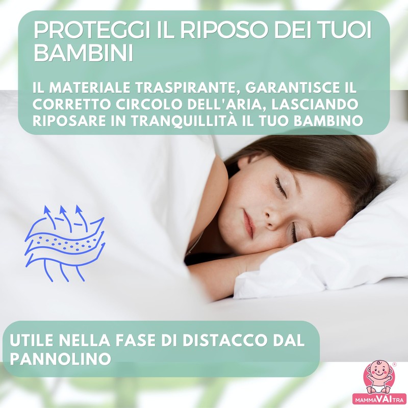 Traversa Impermeabile Lavabile Bambù 80x100 cm Lettino Culla Coprimaterasso