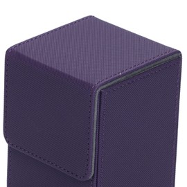 Trading Card Tengoku [120 Card Recording] Sleeve Compatible, Vertical Type A, Deck Case, Vertical Insert, Trading Card Case, PU Leather, Magnet, Card Game (Purple)