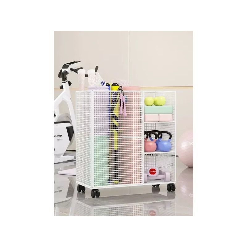 Brandless 요가매트 정리함 철제 바퀴 보관함 헬스장 [아테네스블랙 접이식] Yoga