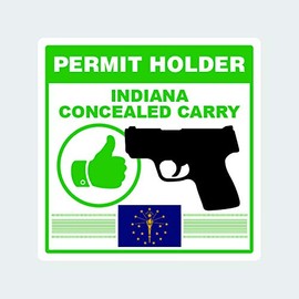 fagraphix Indiana Concealed Carry Permit Holder Sticker Self Adhesive Vinyl 2a permited v2 FA Vinyl - 4.00 Wide