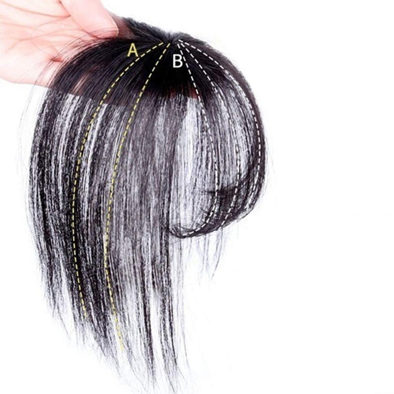 Invisible Human Hair Toppers For Women 3D Air Bangs Hair