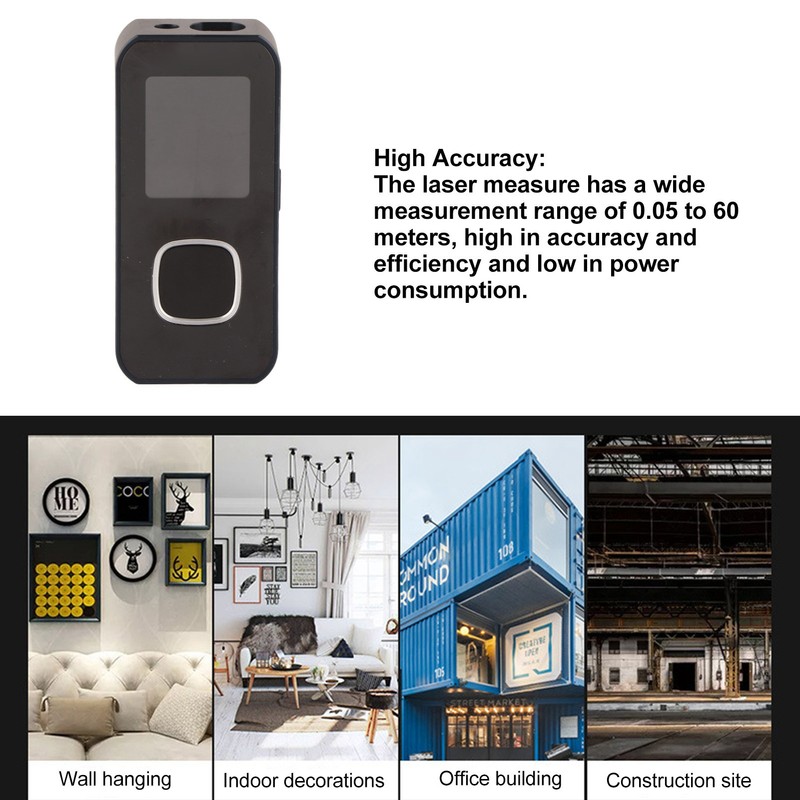 Laser Measure Distance Meter 60m Digital Display Tool for Construction