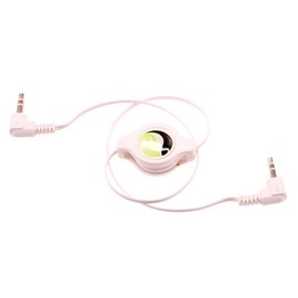 Aux Cable Retractable 3.5mm Compatible with HMD Vibe, Adapter Car Stereo Aux-in Audio Cord Speaker Jack Wire White