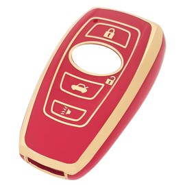 Key Fob Cover Case Fit for Subaru WRX Outback Ascent BRZ Forester Crosstrek Legacy Impreza Smart Remote Holder Skin Protector Keyless Entry Sleeve Accessories (Red)