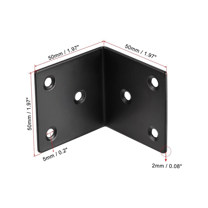 sourcing map Corner Brace Angle Bracket Fastener Stainless Steel L