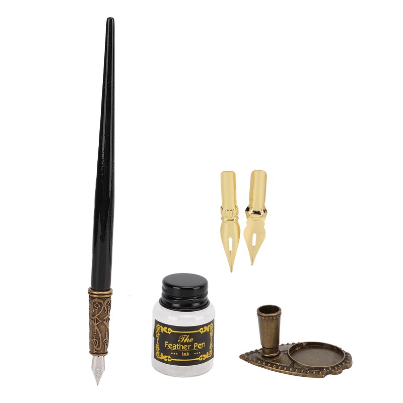 Feather Pen Set Durable Creativity Easy Writing Stationery Gift Box