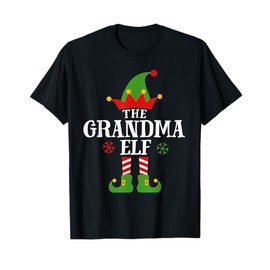 Grandma Elf Funny Matching Family Christmas Pajama Womens T-Shirt