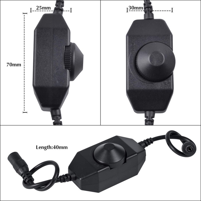 JUNWEN LED Dimmer Switch 12V Dimmable Strip Lights Brightness Controller