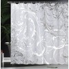 Ambesonne Floral Shower Curtain, Baroque Swirl Branches Curved Flower Leaves