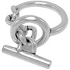 88flix Women's Anchor Chain Ring, Silver Ring, Pinky Ring, One