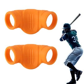 2pcs Baseball Thumb Protectors, Universal Right or Left Hand Silicone Batting Thumb Guards for Softball Baseball Training Palm Hand Shock-Absorbing Gear(Orange)