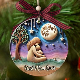 for Mother Grandma – Memorial Ornament for Loss of Mom, Bereavement Sympathy Gift, Christmas Keepsake for Mother (Best Mom Ever)