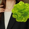 ZMANYIJEW Dainty Fabric Rose Flower Large Brooch Lapel Pins, Silk
