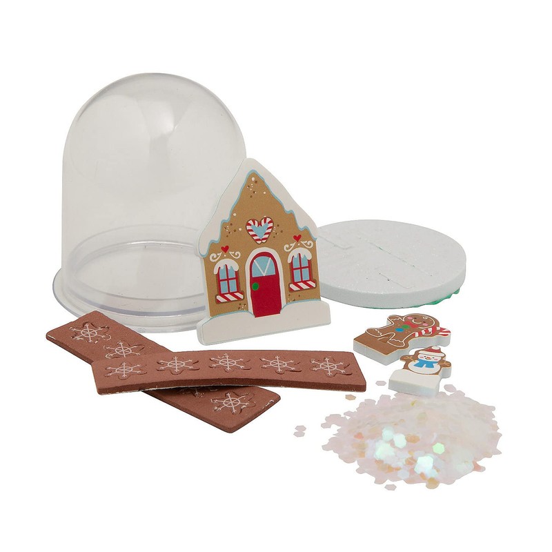 Gingerbread House Glitter Snow Globe Craft Kit - Makes 12