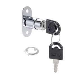 uxcell Drawer Desk Wardrobe Cabinet Push Plunger Lock, 3/4" Cylinder Diameter 7/8" Cylinder Length, Zinc Alloy Chrome Finish, Keyed Different 2Pcs