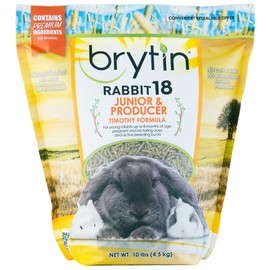 BRYTIN Rabbit 18 - Junior & Producer Timothy Formula - Complete Feed for Bunny Rabbits