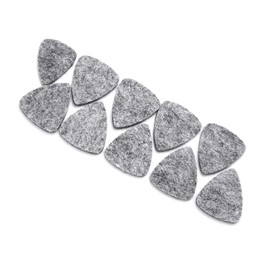 Wool Felt Picks Plectrums 3mm Guitar Ukulele Mellow Soft Sound Fine Workmanship Lightweight Compact 10Pcs Black White Grey (Gray)