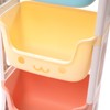 Kids Toy Box Storage Organizer 3-Tier Utility Rolling Cart with