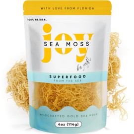 Joy Sea Moss Wildcrafted Irish Sea Moss - 100% Natural Raw Dried Seamoss | from St. Lucia | Makes 75 + oz Gel No additives - 4oz Bag