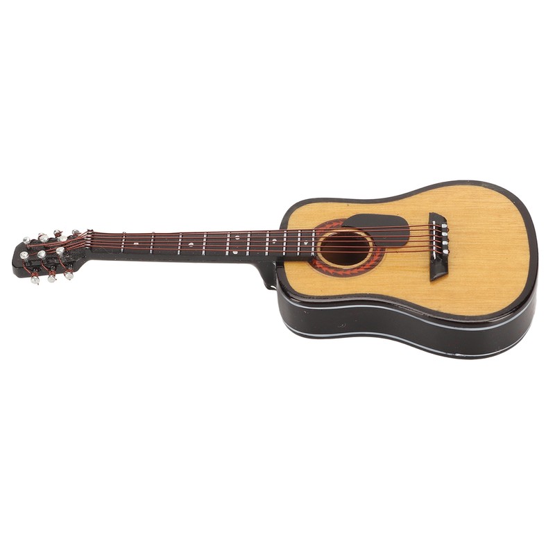 Miniature Wooden Guitar Model Exquisite Realistic Mini Musical Ornaments with