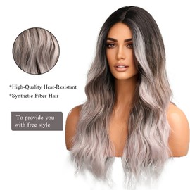 OUFEI Long Wavy Ginger Wigs for Women Natural Synthetic Hair Heat Resistant Wigs for Daily Party Cosplay Wear