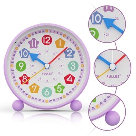 RANJIMA Children's Digital Alarm Clock, Children's Alarm Clock, Without Ticking, Learning Alarm Clock, Analogue Night Light, Children's Alarm Clock, School Gift for Children, Light Alarm Clock