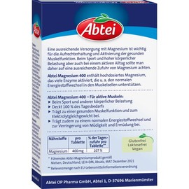 압타이 마그네슘 400 30정, 38,6 g Aptai Magnesium 400 30 Tablets, 38.6 g