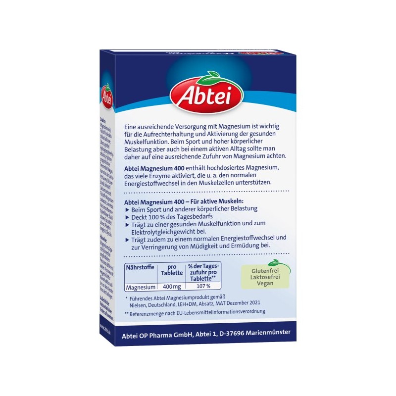 압타이 마그네슘 400 30정, 38,6 g Aptai Magnesium 400 30