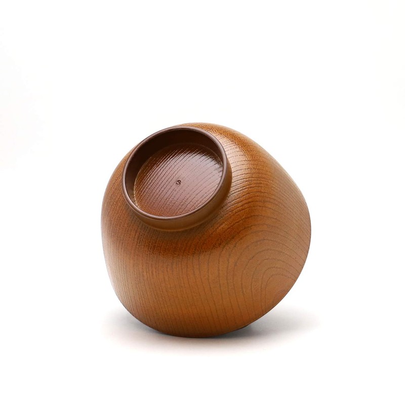 Yamanaka Lacquer T-927298 Kyoto Type Barrel Heather Soup Bowl, Brown
