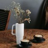 White Vase Ceramic Vase for Flowers Vase with Handle Modern