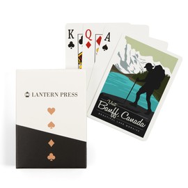 Banff, Canada, Visit Beautiful Lake Moraine, Vector Style (52 Playing Cards, Poker Size Card Deck with Jokers)