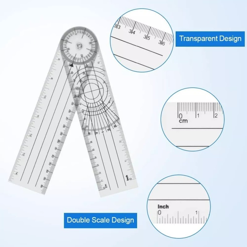 +Mu Goniometro Regla Medicion De 360 Angulos Flexible