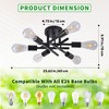 Phaosio 6-Light Semi Flush Mount Ceiling Light Fixture, Modern Black