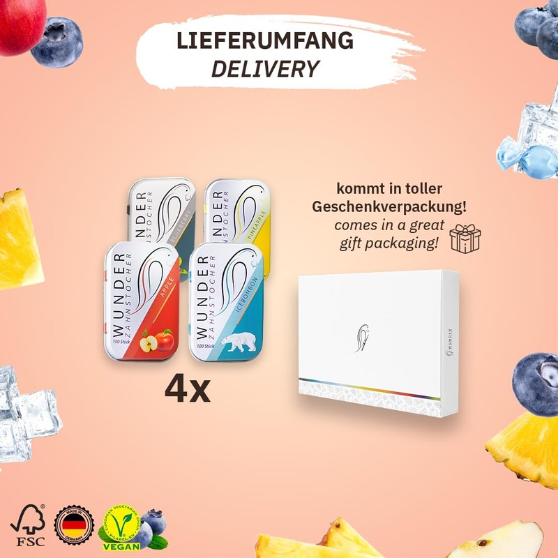 Wunder Toothpicks – Starter Pack in 4 Refreshing Varieties –