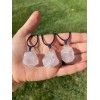 New Moon Beginnings Rose Quartz Crystal Pendant with 18" Adjustable