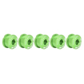Crank Bolts Aluminum Alloy Crankset Single Chainring Bolts and Nuts for Single Dental Plate(Green)