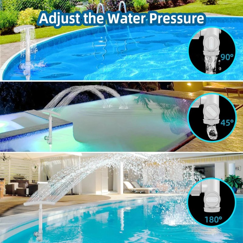 No Brand Pool Fountain for Above and In-Ground Pools,Dual Spray