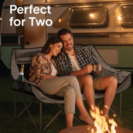Camping Loveseat for Couples, Friends & Families, Double Camping Chair, Foldable Two Person Camping Chair for Campfire Nights, Tailgating Fun, Beach Escapes, RV Road Trips & Cozy Backyard Comfort